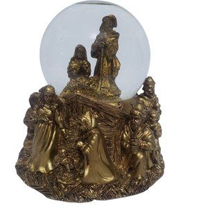 Musical Snow Globe Silent Night Heavy Gilded with Glittered Snow Mary & Baby